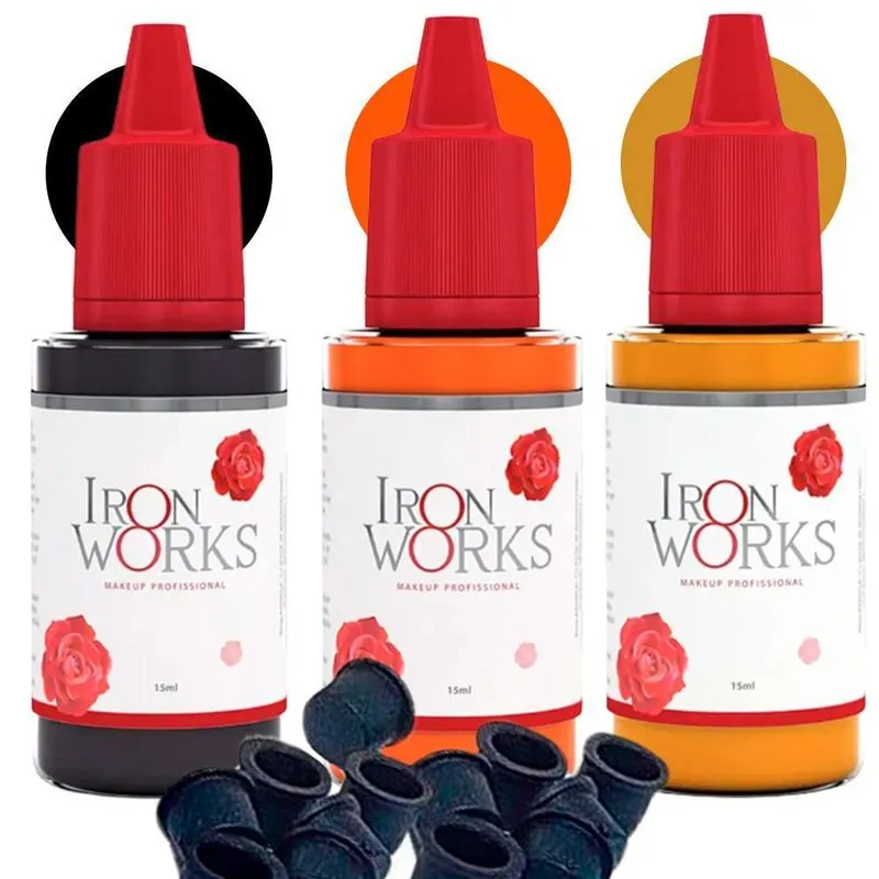 Pigmentos Iron Works Preto, Mandarine E Taupe - Combo