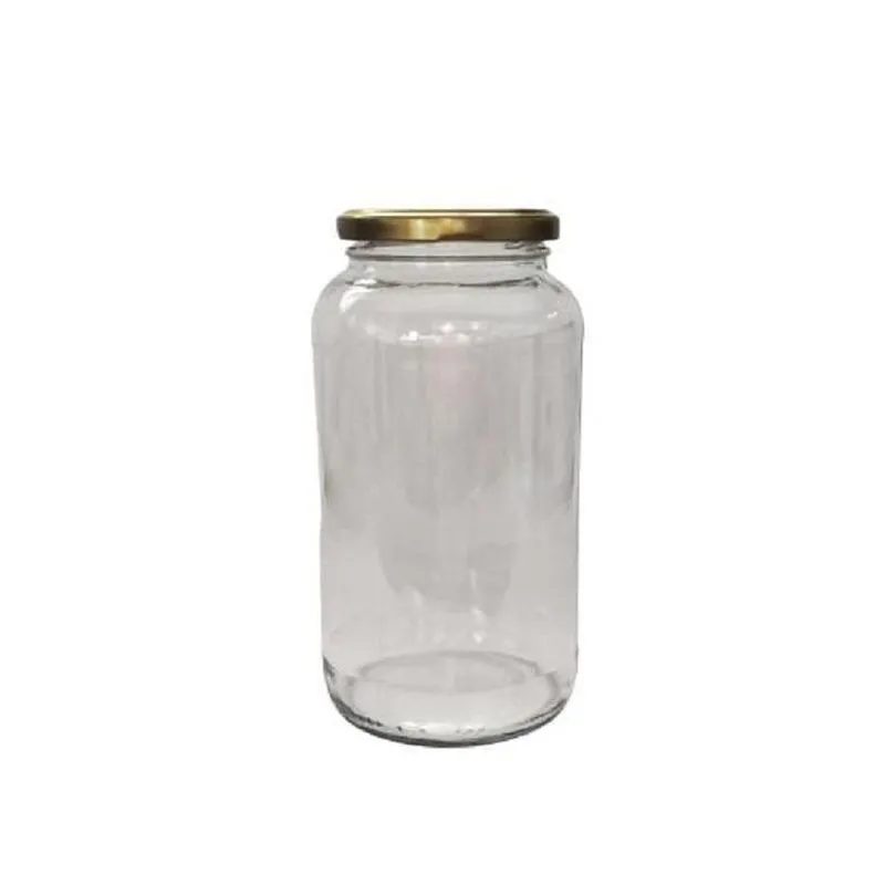 Pote De Vidro 830 Ml Com Tampa Metálica Ouro - 12 Unidades