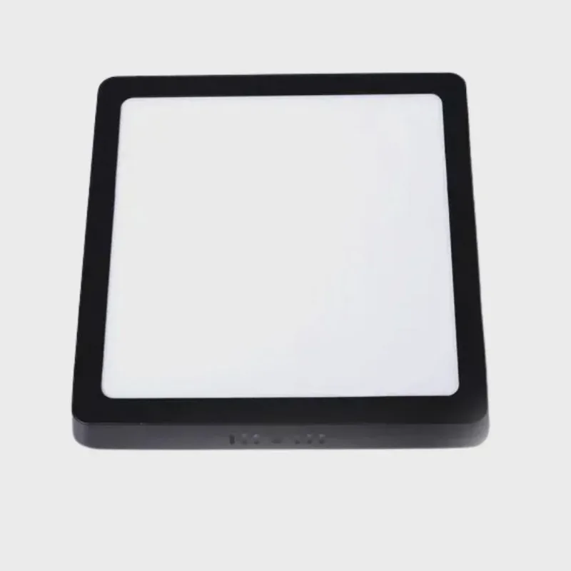 Luminaria Plafon Painel Led Aluminio 18w Sobrepor Quadrado Slim Preto Branco Neutro 4000-4500k