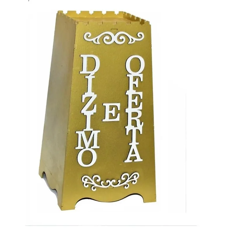 Gazofilácio Dízimos E Ofertas Igreja Em Mdf 3mm Dourado