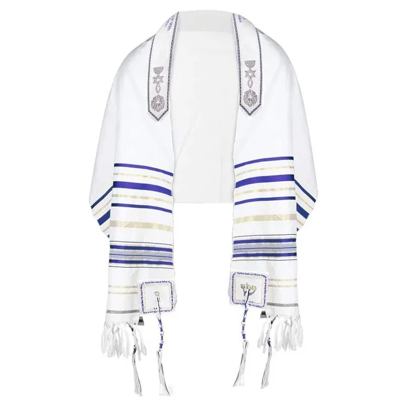 Talit Messiânico Azul Leão 55 X 180 Cm - De Israel