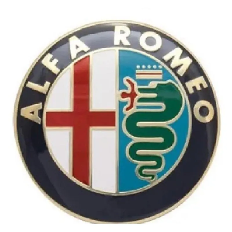 1 Logo Adesivo Volante Direção Alfa Romeo 40 Mm Em Aluminio