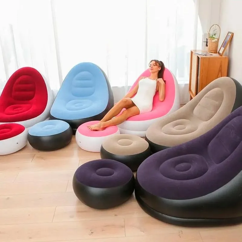Sofá Inflável Relaxante Com Encosto Ergonômico