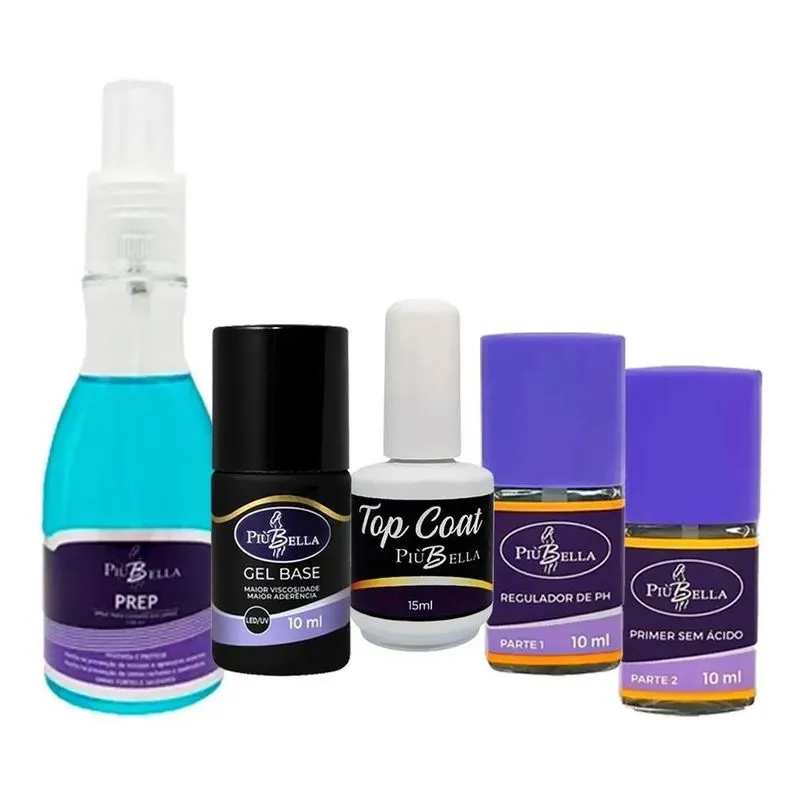 2x Kit Alongamento Completo - Preparadores De Unha Piu Bella