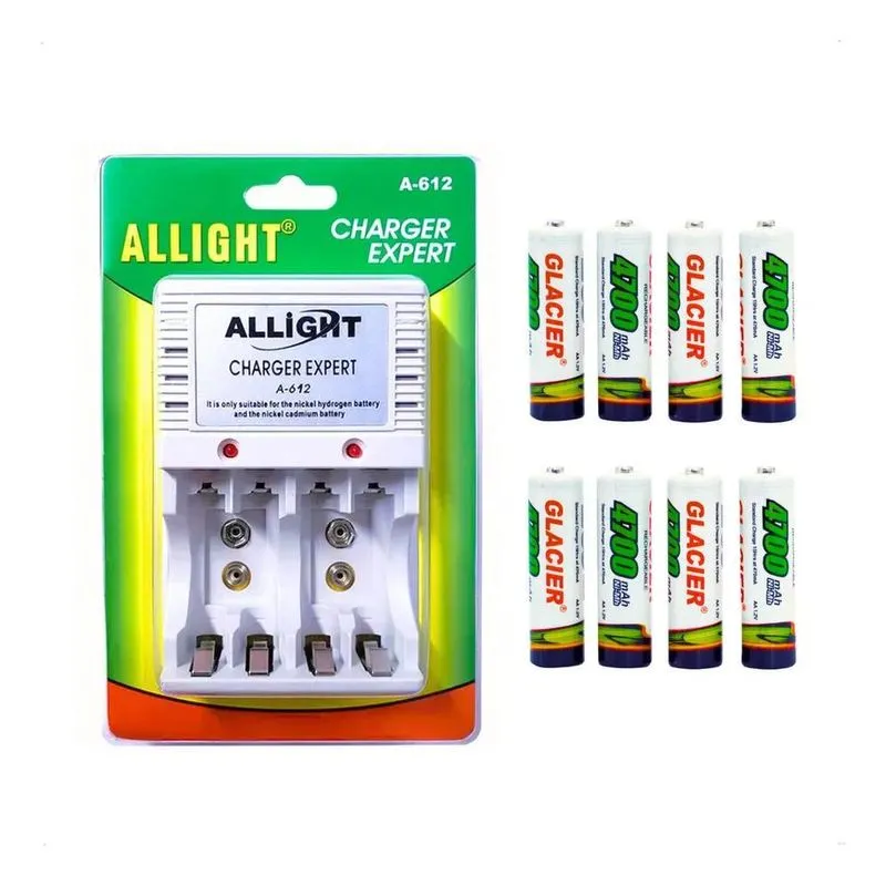 10x Benvine Kit 8 Pilhas Recarregáveis Aa + Carregador