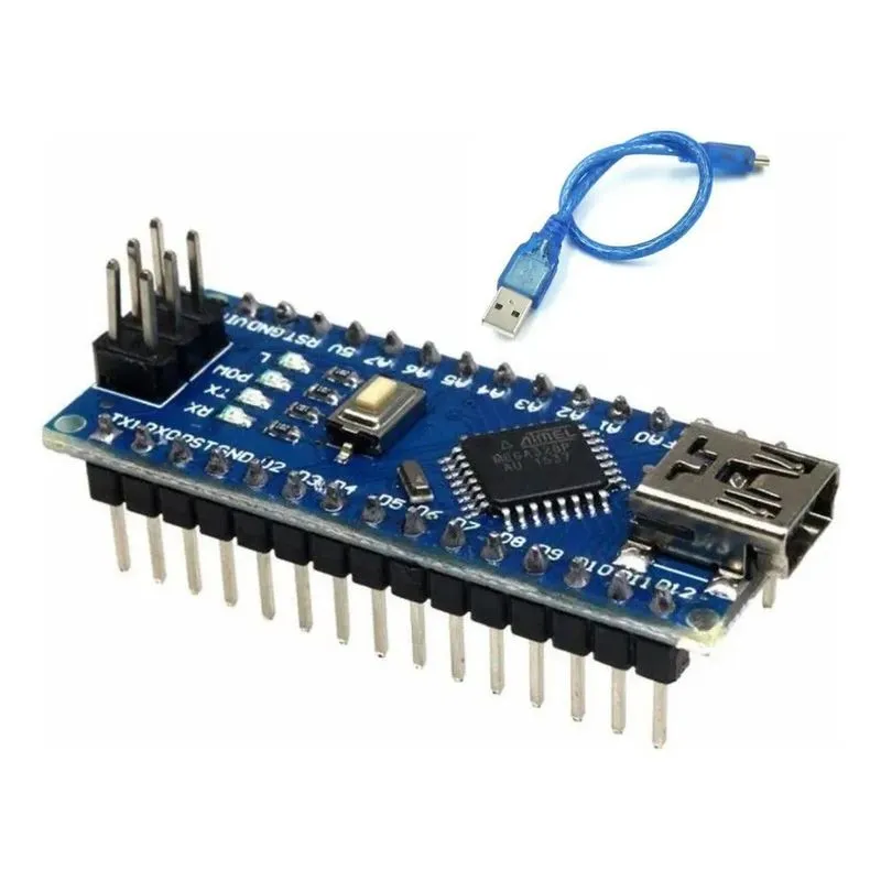 5x Arduino Nano Compatível V3 Atmega328 Pino Sold Com Cabo
