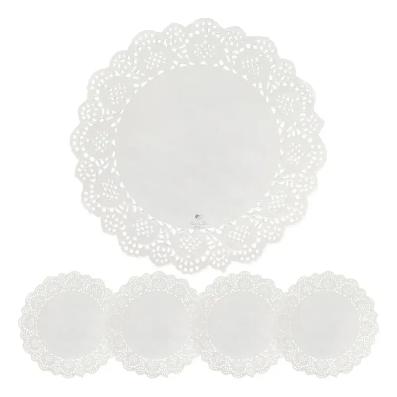 3x 50 Unidades Papel Rendado Doilie 30 Cm Branco