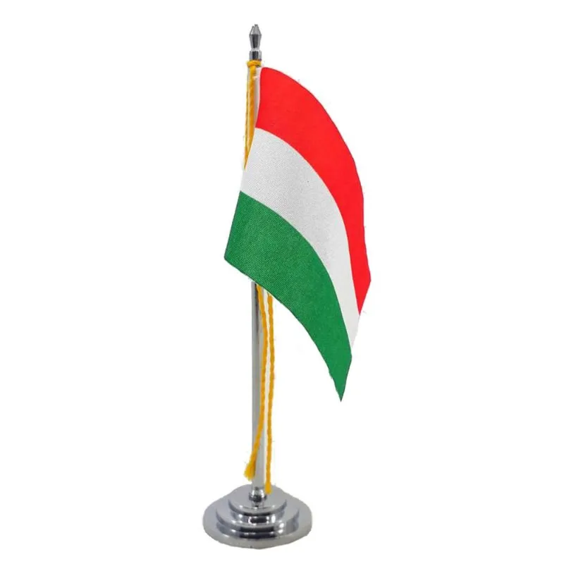 Mini Bandeira Mesa Da Hungria 15 Cm Poliéster