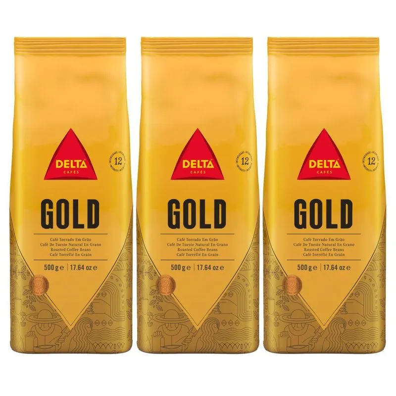 Kit 3 Café Gourmet Delta Q Torrado Em Grão Pacote 500g