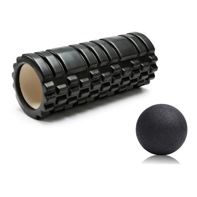3x Kit Rolo De Liberação Miofascial + Bola Lacrosse Massagem
