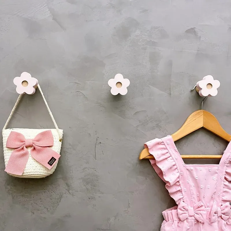 3 Ganchos de parede infantil decoração bebê flor 3Flbb15