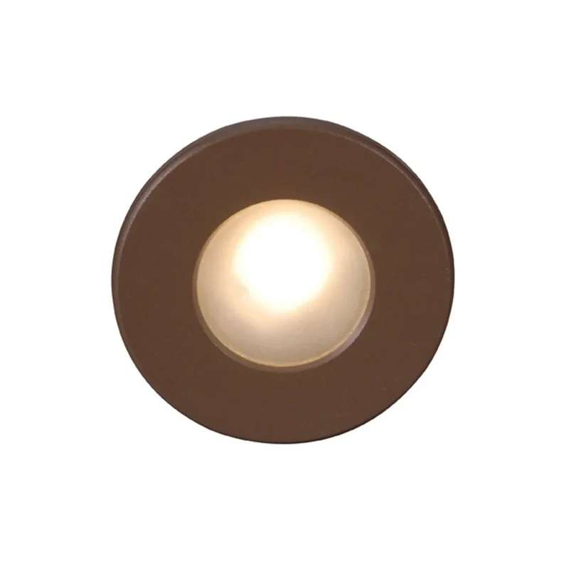 WAC 3.5" Round LED Step and Wall Light, Bronze on Aluminum Finish, 3000K Bronze / 3000K