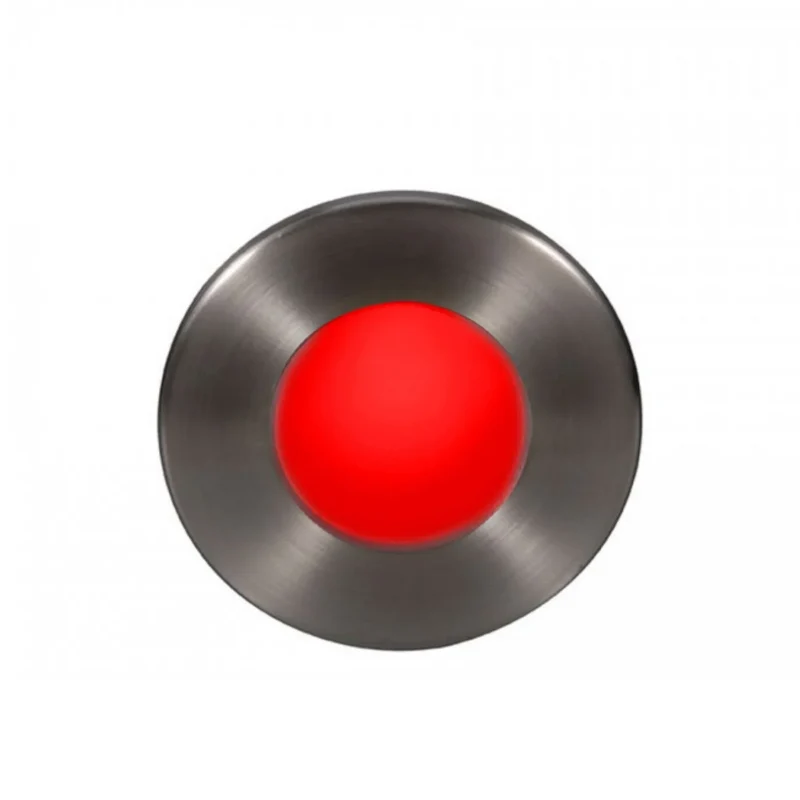 WAC Lighting Led3 Cir 3.5 in. Step Light, Brushed Nickel, Red LED Brushed Nickel / Red