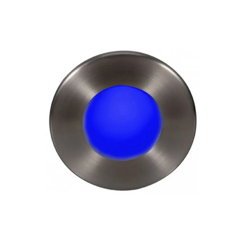 WAC Lighting Led3 Cir 3.5in Step Light, Brushed Nickel, Blue Brushed Nickel / Blue