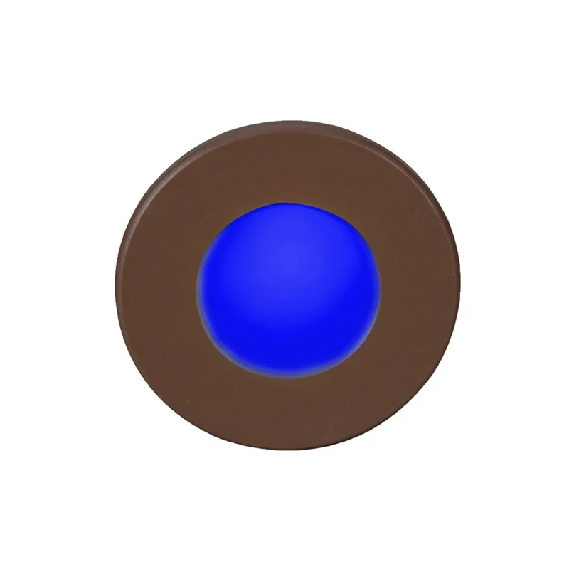 WAC 3.5" Round LED Step and Wall Light, Bronze on Aluminum Finish, Blue Bronze / Blue
