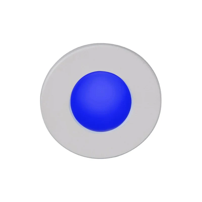 WAC 3.5" Round LED Step and Wall Light, White on Aluminum Finish, Blue White / Blue