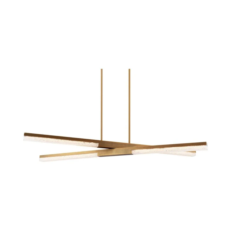 Minx Linear LED Pendant Light Aged Brass / 4-Light