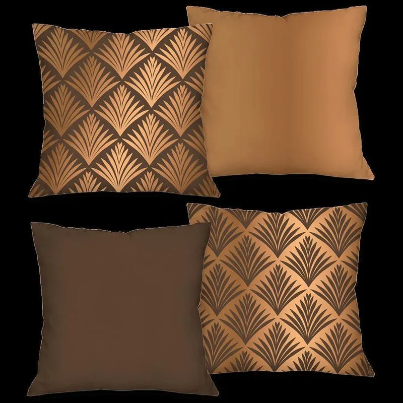 Kit Com 4 Capas Para Almofadas Decorativas Leques