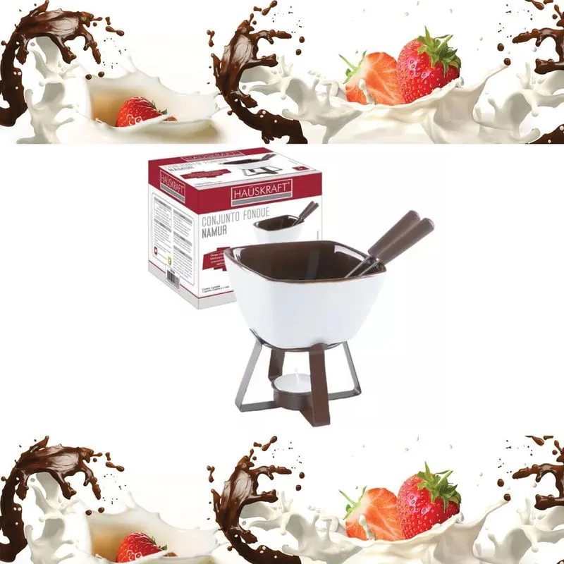 Conjunto De Fondue Namur Em Cerâmica 5pç Hauskraft Namorados