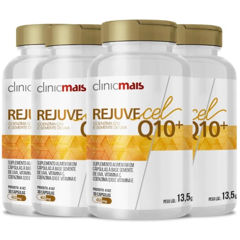 Rejuvecel Q10 30 Cápsulas De 450Mg Kit Com 4 Potes