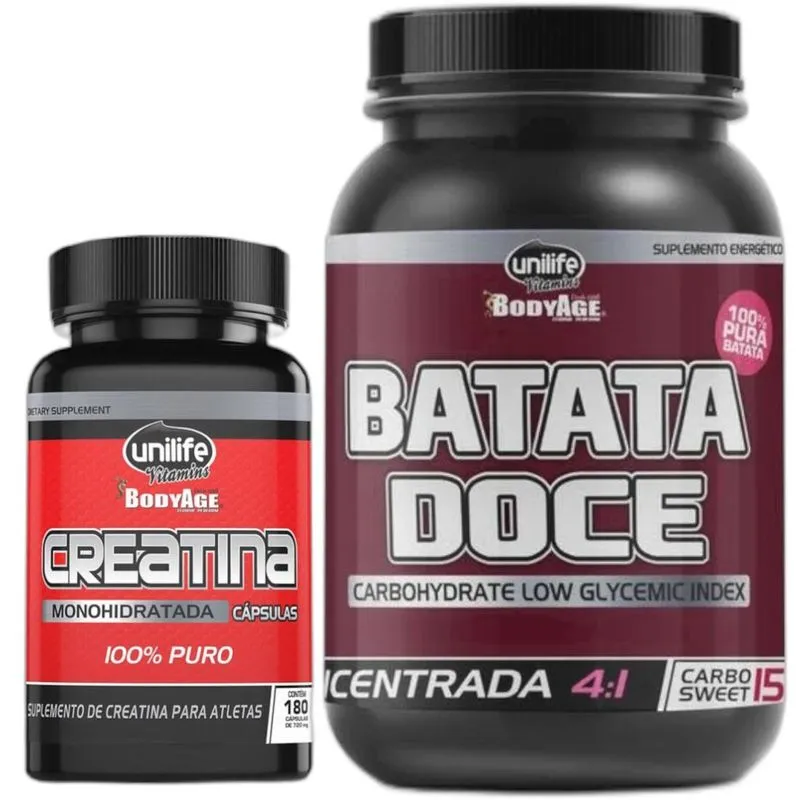 Creatina Pura 180 Cáps 720mg + Batata Doce Em Pó 1kg