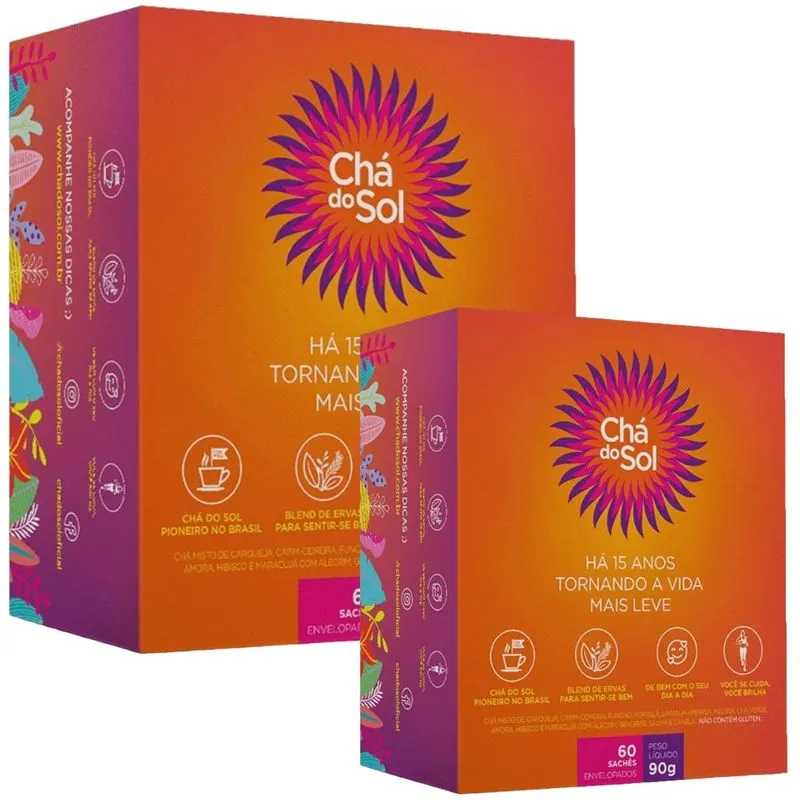 Chá Do Sol Misto 60 Sachês Kit Com 2