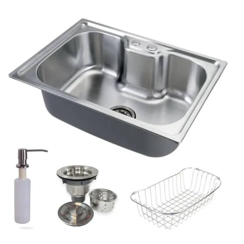 Cuba Pia Aço Inox 304 Cozinha Com Acessórios 60x42