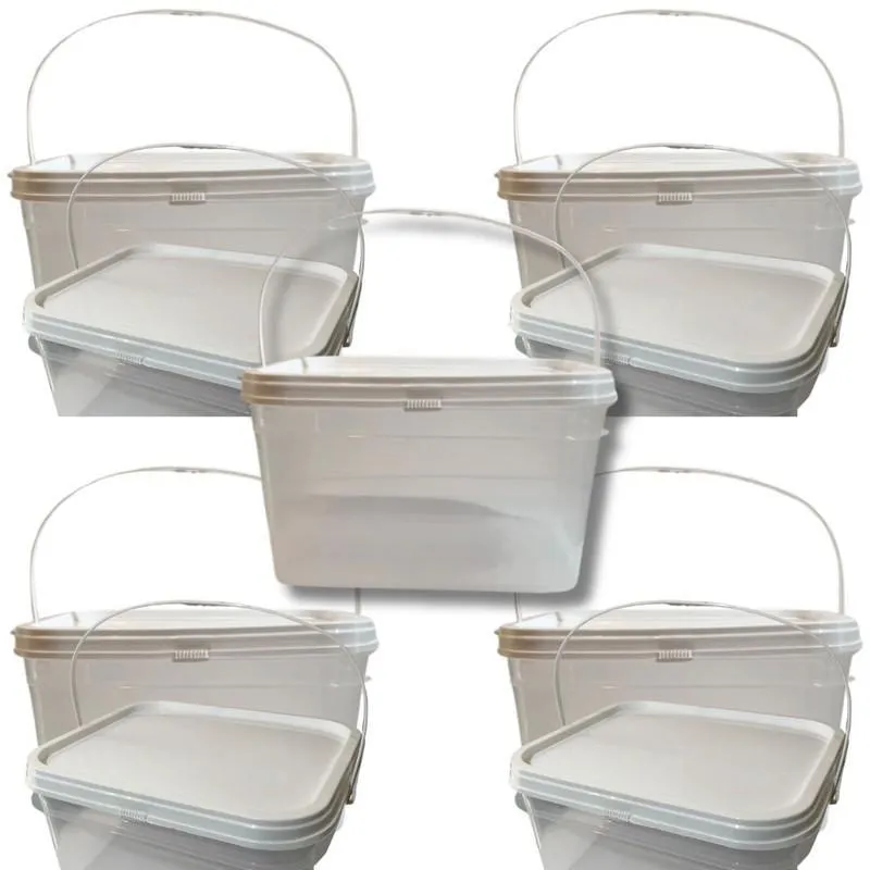 Balde Alça Plastica Para Equino Transparente 2.4l 05 Pçs