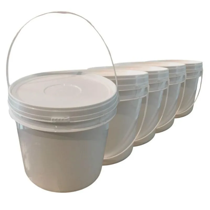 Balde Com Tampa Para Molhos 2.2 Litros Branco 5 Pçs