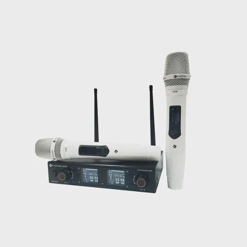 Microfone kadosh K-502M sem fio bastão duplo branco