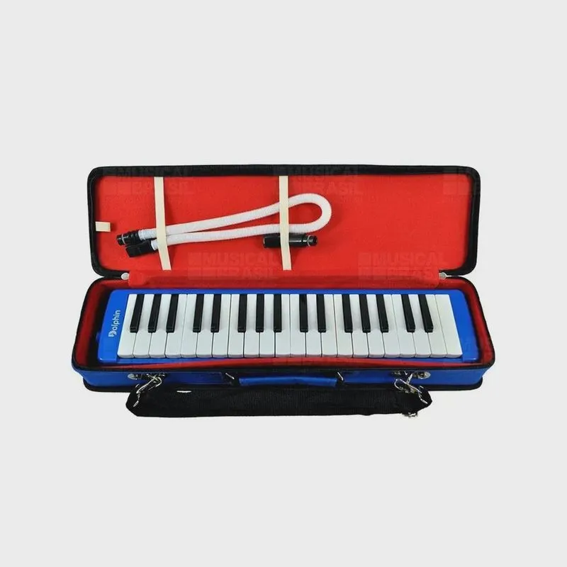 Escaleta dolphin 37 teclas com semi case azul (6721)