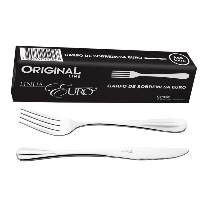 12 Garfos E 12 Facas Sobremesa Inox - Talheres