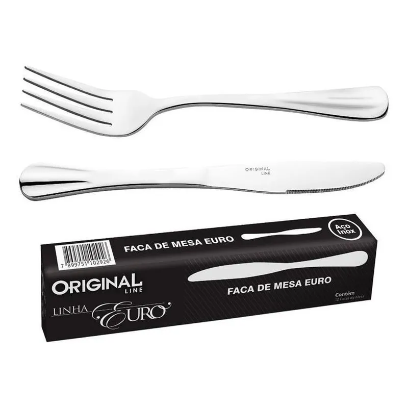 Jogo Garfo E Faca Inox 24 Pçs- Talheres