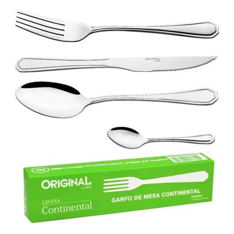Jogo Garfo Faca Inox 48 Peças Bar/Restaurante Bufffet