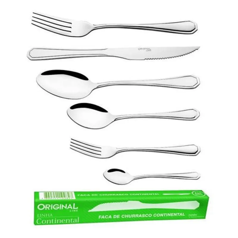 Jogo Garfo Faca Inox 72 Peças Bar/Restaurante Bufffet