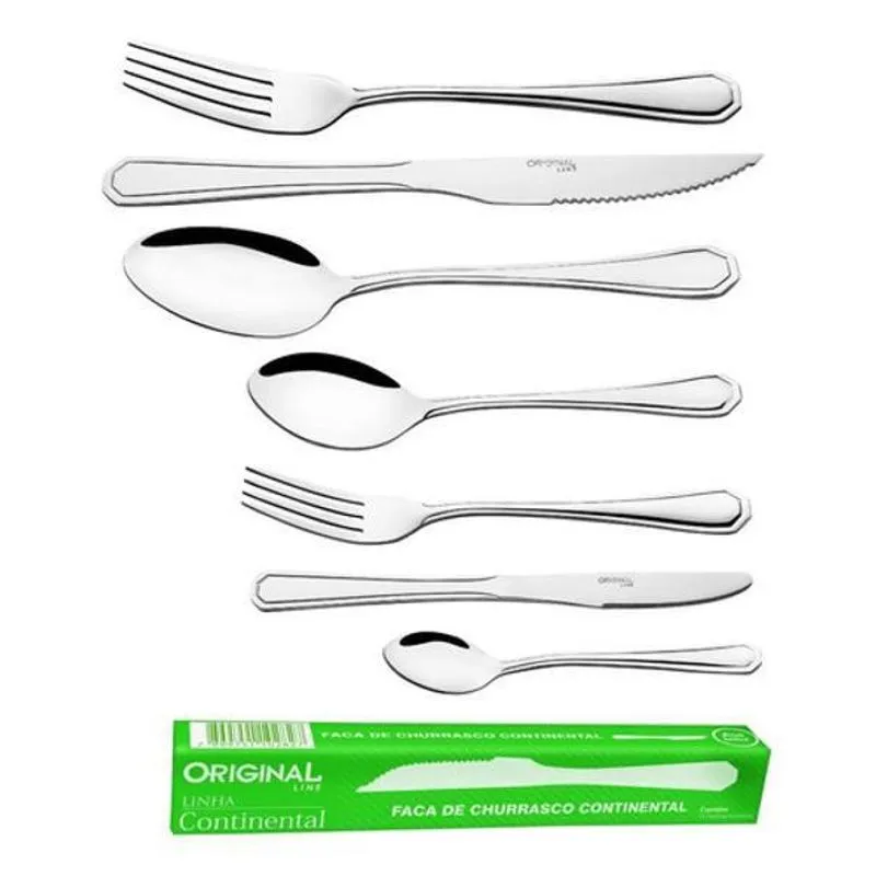Jogo Garfo Faca Colher Inox 84 Peças Restaurante Bufffet