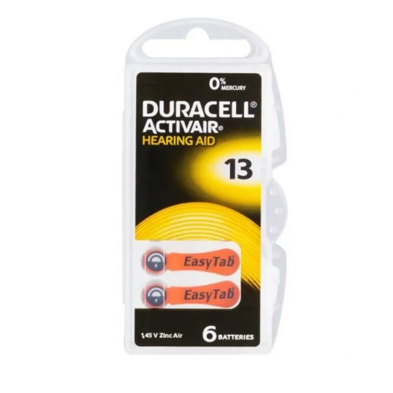 30 Pilhas DA13 DURACELL baterias PR48 Aparelho auditivo