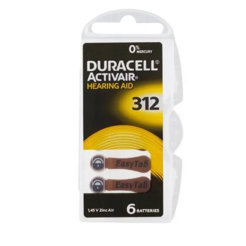 24 Pilhas DA312 DURACELL baterias PR41 Aparelho auditivo