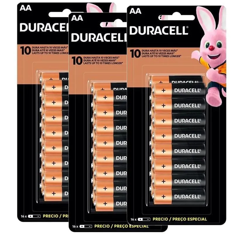 Pilha Duracell Duralock Alcalina Aa Embalagem C/16 Unid - 48 Unidades