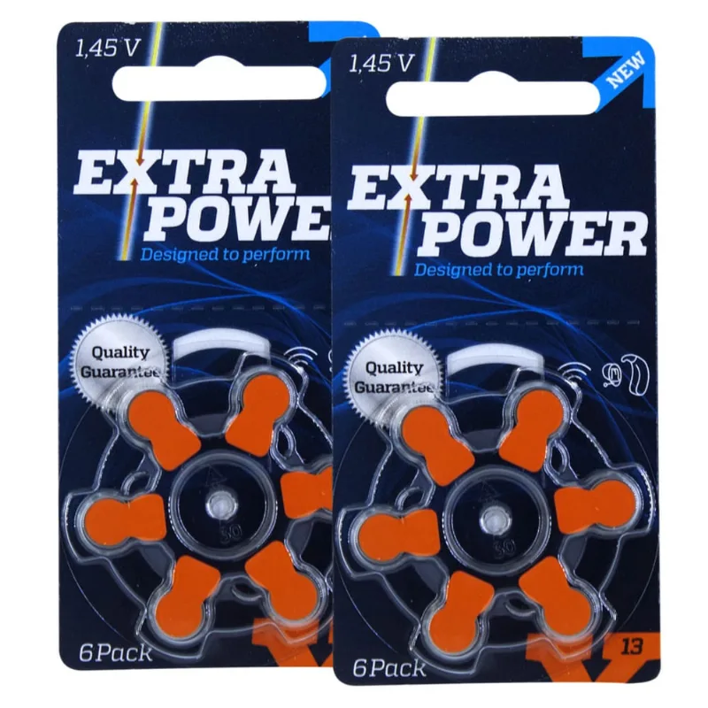 Pilha Auditiva 13 Extra Power Bateria Pr48 kit 12 unidades