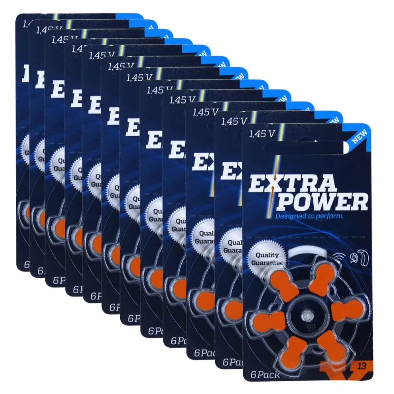Pilha Auditiva 13 Extra Power Bateria Pr48 kit 72 unidades