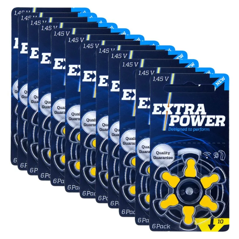 Pilha Auditiva 10 Extra Power Bateria Pr70 kit 72 unidades