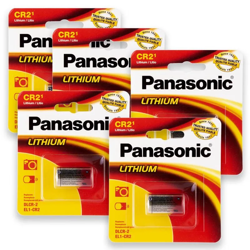 05 Pilhas Panasonic Cr2 3v Bateria 5 Cartelas