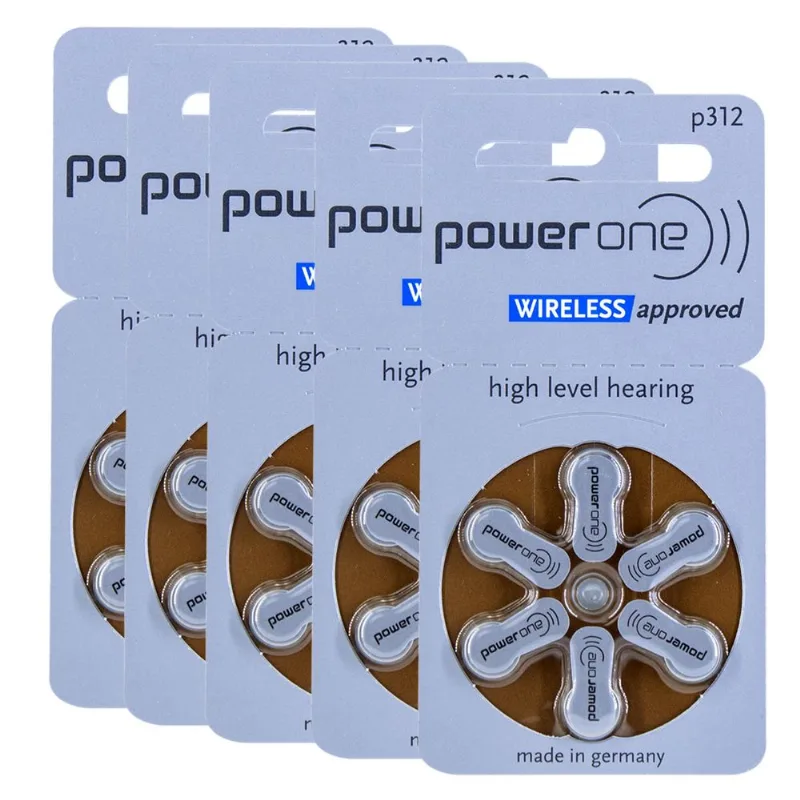 Pilha Auditiva 312 Power One Bateria Pr41 kit 30 unidades