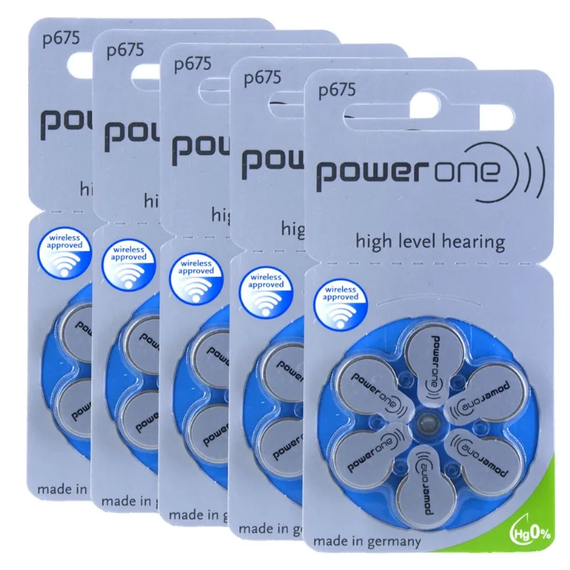 Pilha Auditiva 675 Power One Bateria Pr44 kit 30 unidades