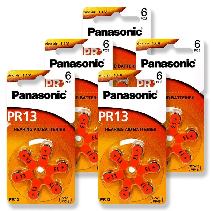 Pilha Auditiva 13 Panasonic Bateria Pr48 Kit 30 Unidades