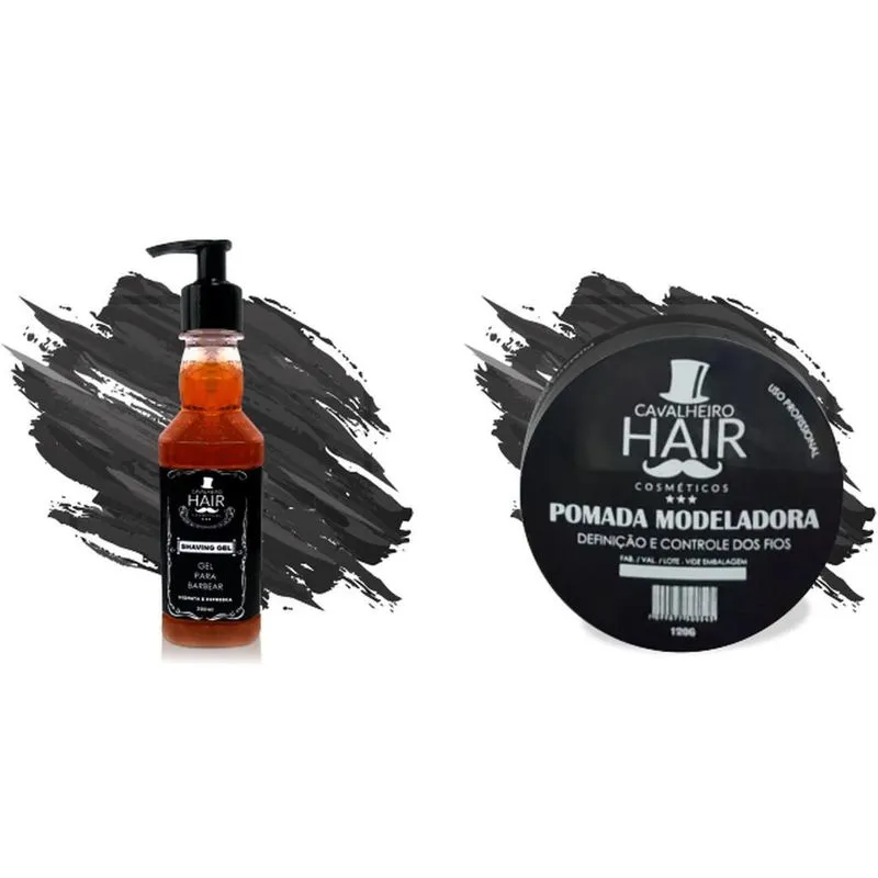 Kit Gel Para Barbear + Pomada Modeladora Profissional Dama
