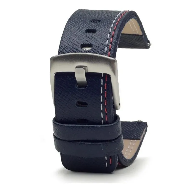 Pulseira Relógio Couro 1010 Troca Fácil Azul 2.4 Cm