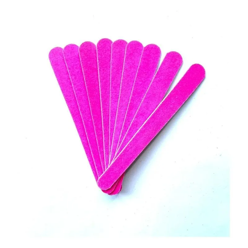 10x Lixa De Unha Pink Pequena Com 100 Unid
