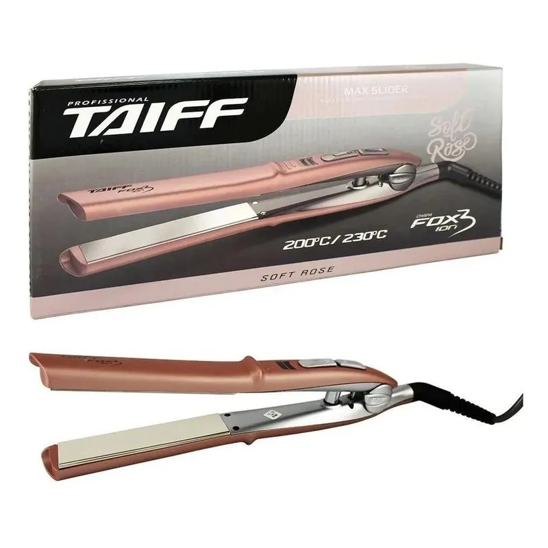 3x Taiff Fox Ion 3 Rosa-suave Prancha Com Display Digital